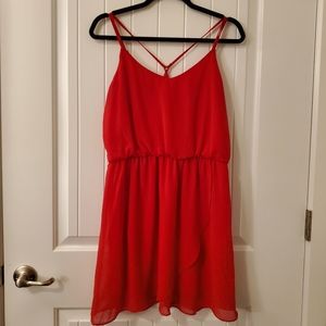 Strappy Red Chiffon Dress